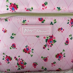 New Betsey Johnson Pink Floral Lunch Box or Cosmetic Travel Bag